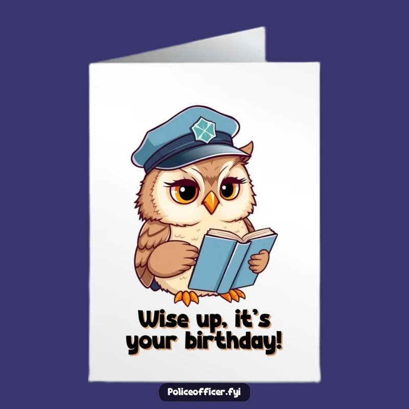 Free Printable Owl Cop Birthday Card: Wise Wishes with a Concerned Hello!