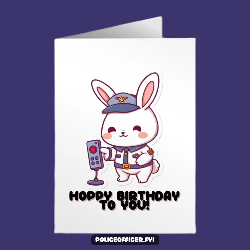 Free Printable Funny Birthday Card: Rabbit Presses Remote - Downloadable Digital Gift