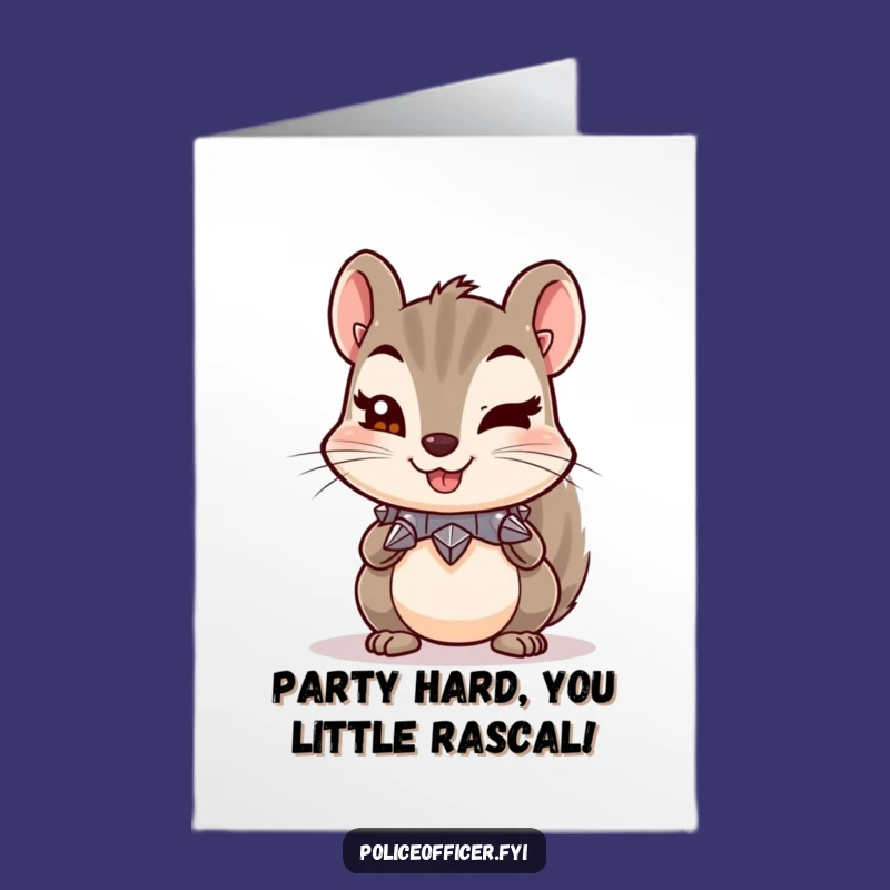 Free Printable Birthday Card: Mischievous Squirrel Wink - Funny Downloadable Gift
