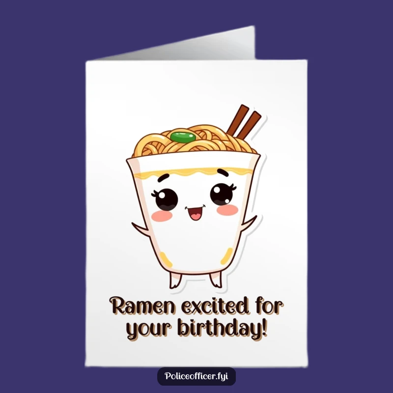 Free Printable Birthday Card: Dancing Ramen - Hilarious Noodle Celebration Gift