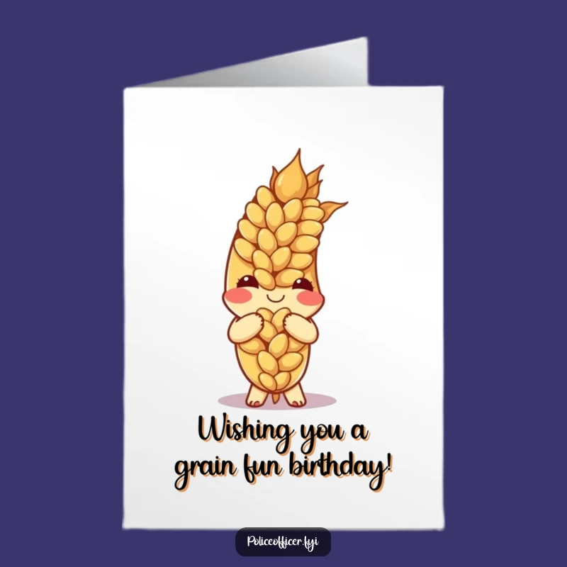 Free Printable Birthday Card: Happy Wheat Bow, Charming Downloadable Greeting for a Wholesome Celebration