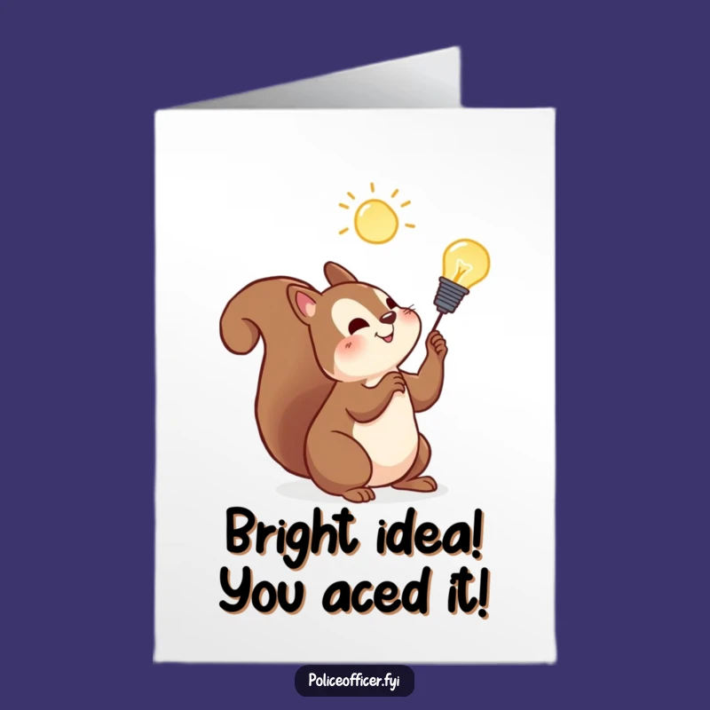 Free Printable Congrats Squirrel Card: Downloadable Bright Idea Achievement Gift