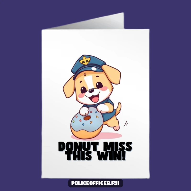 Free Printable Puppy Cop Congratulations Card: Funny Downloadable Gift for Sweet Success