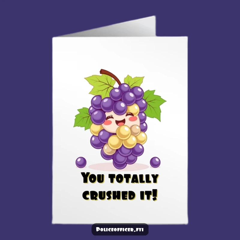 Free Printable Congrats Card: Bouncing Grapes Celebrate Your Big Wins