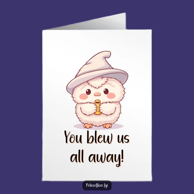 Free Printable Congrats Card: Fluffy Creature Whistle for Your Big Win - Downloadable!