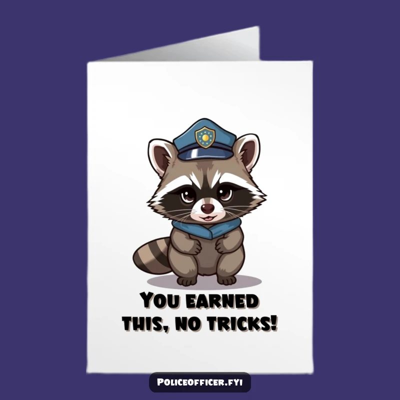 Free Printable Congrats Card: Stealthy Raccoon Cop Success - Hilarious DIY Downloadable Gift
