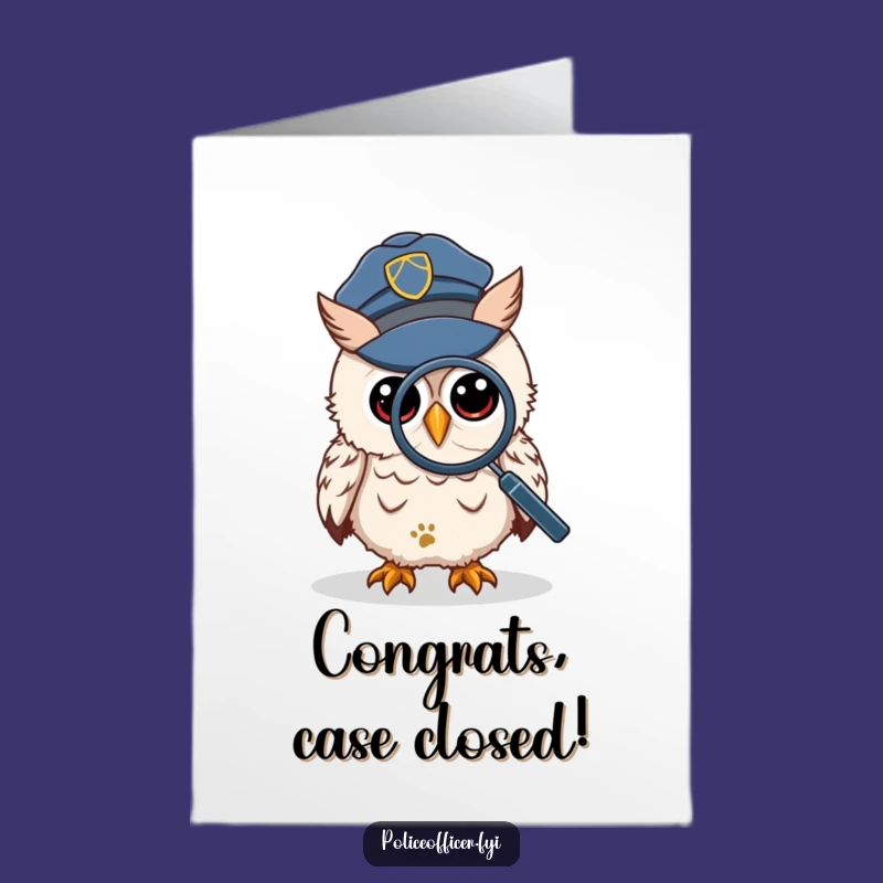 Free Printable Owl Congrats Card: Detective Owl Solves Success's Mystery, Hilarious Win