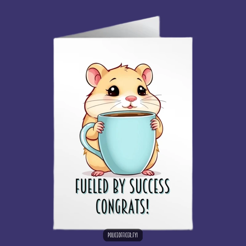 Free Printable Hamster Coffee Congrats Card - Thoughtful Hamster Downloadable for Your Success