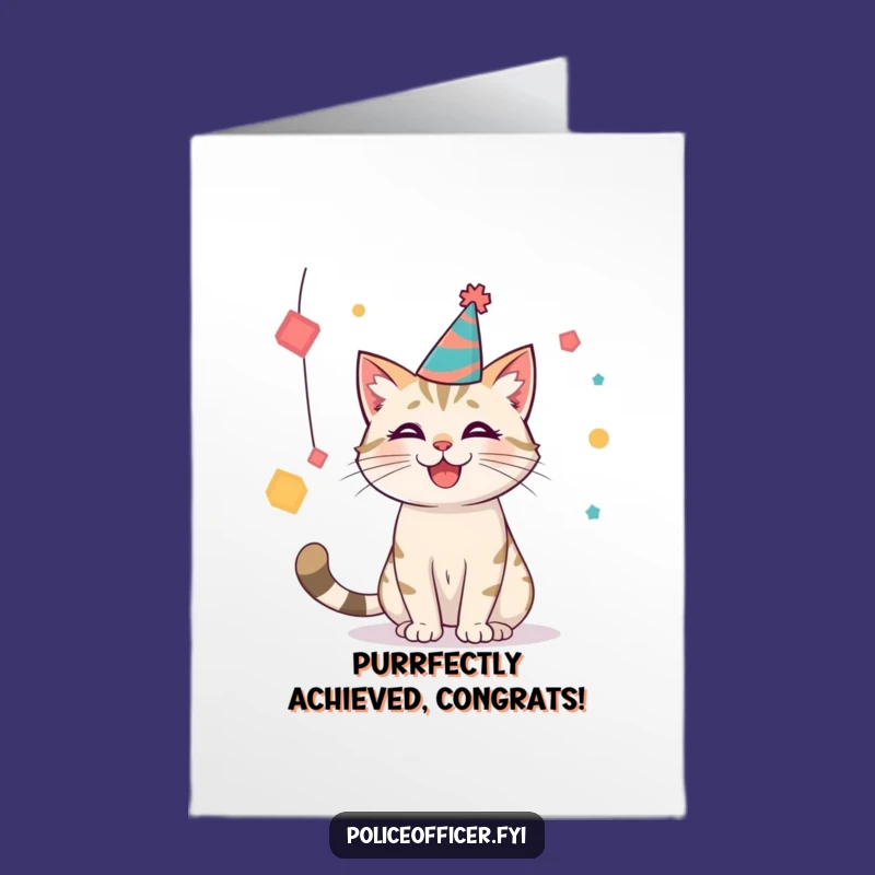 Free Printable Congrats Cat Card: Party Time Achievement Downloadable Gift