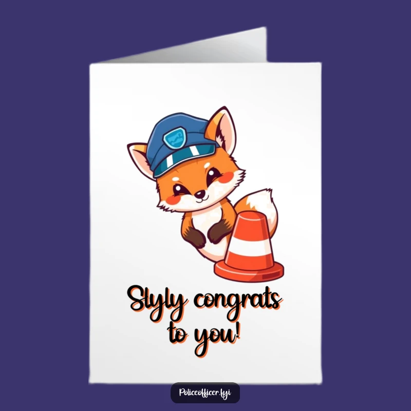 Free Printable Congrats Card: Fox Cop Celebrates Wins, Hilarious Downloadable Gift for Achievements