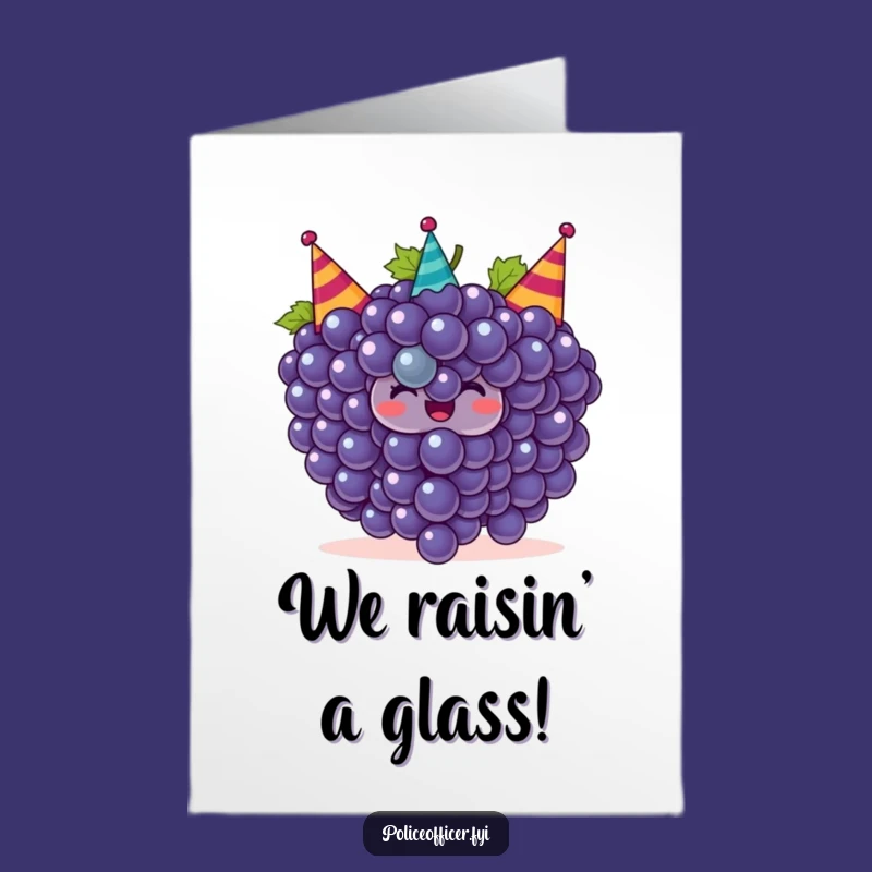 Free Printable Grape Congrats Card: Smiling Grapes, Party Hats, Downloadable Funny Greeting