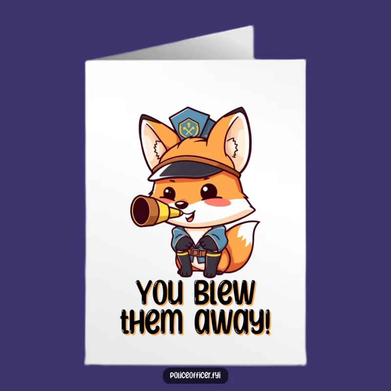 Free Printable Fox Cop Congratulations Card: Funny Downloadable Gift for Top Performers