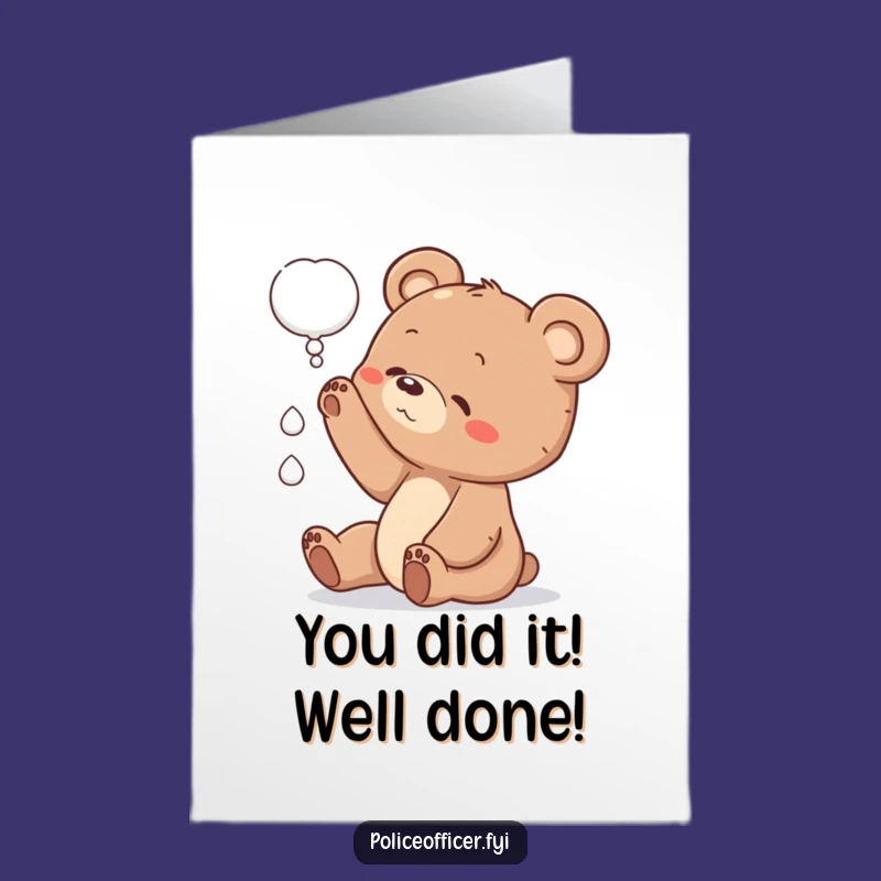 Free Printable Congrats Bear Card: Downloadable & DIY Funny Achievement Gift