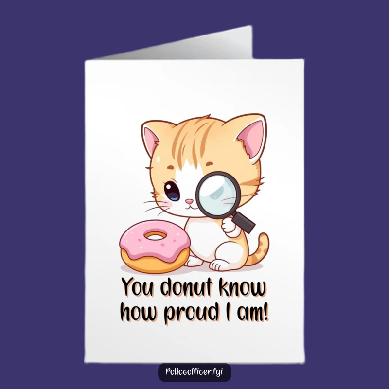 Free Printable Congrats Card: Kitten Examines Sweet Success Humor