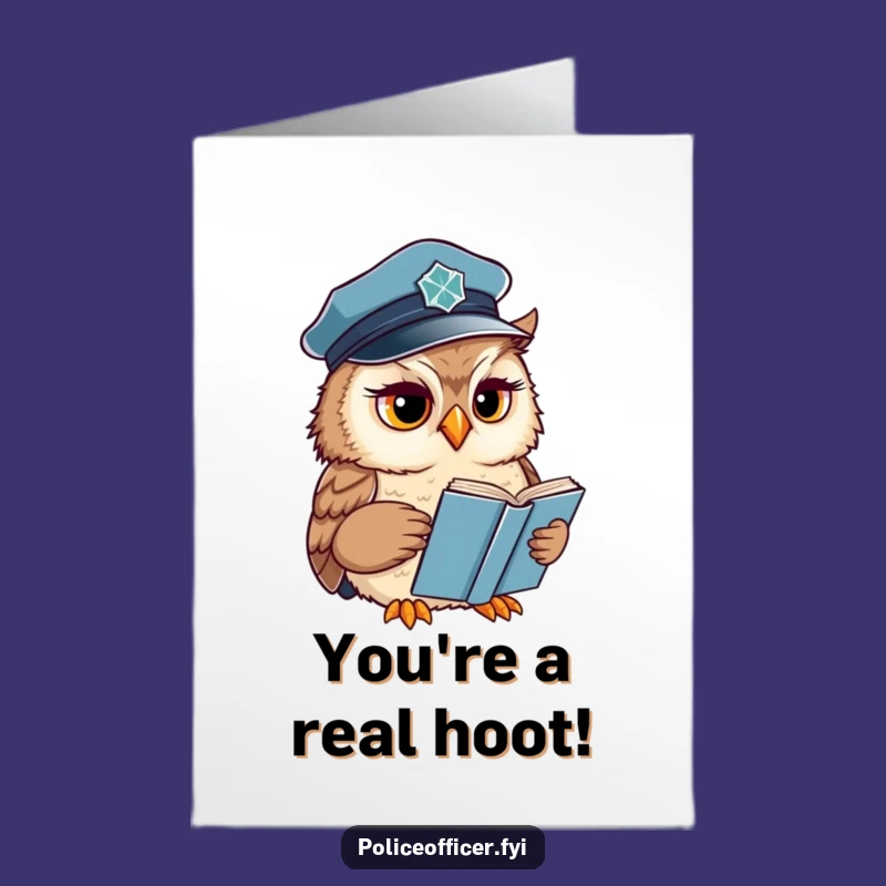 Free Printable Owl Cop Congrats Card: Wise Worries for Your Big Win!