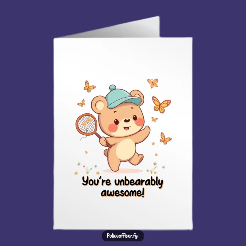 Free Printable Congrats Card: Bear Cub Celebrates Success Humor