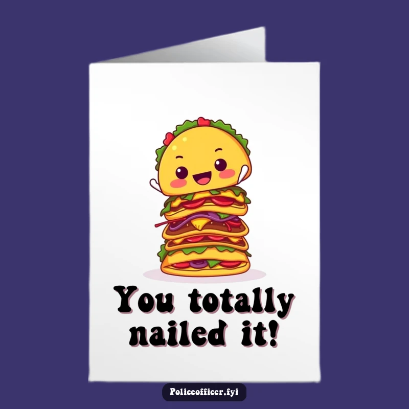 Free Printable Taco Congrats Card: Hilarious Stacked Taco Design for a Joyful Downloadable Gift