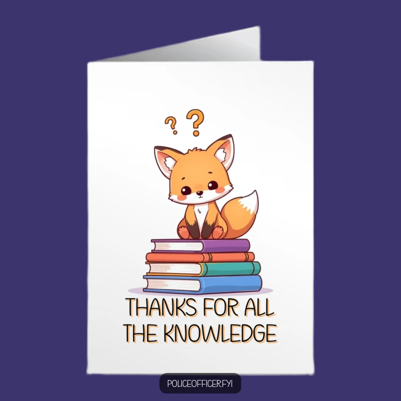 Free Printable Fox Cub Thank You Card: Grateful Cub, Funny Gift Download!