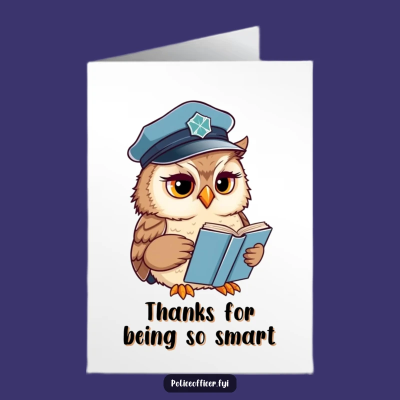 Free Printable Owl Cop Thanks Card: Wise Gratitude with a Concerned Note