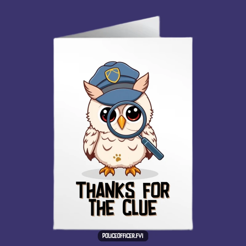 Free Printable Owl Thank You Card: Detective Owl Finds Your Kindness, Hilarious Gratitude