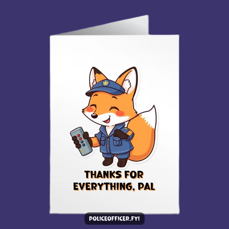 Free Printable Thank You Card: Fox Remote Control Fan - Funny Downloadable Gift