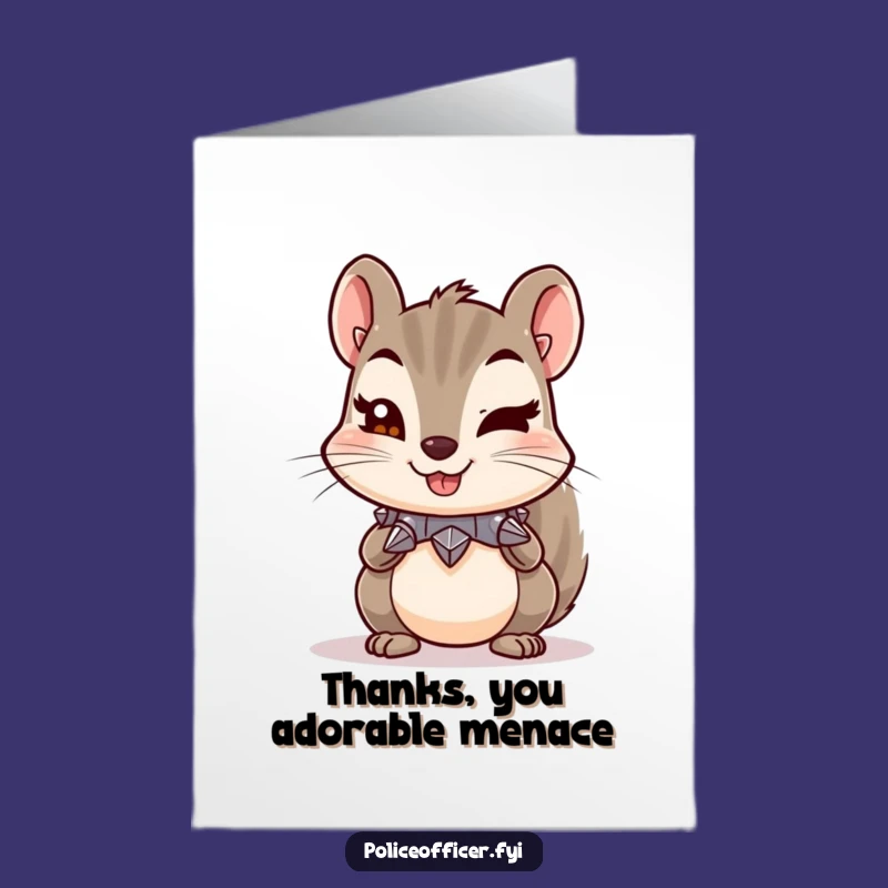 Free Printable Thank You Card: Mischievous Squirrel Wink - Funny Downloadable