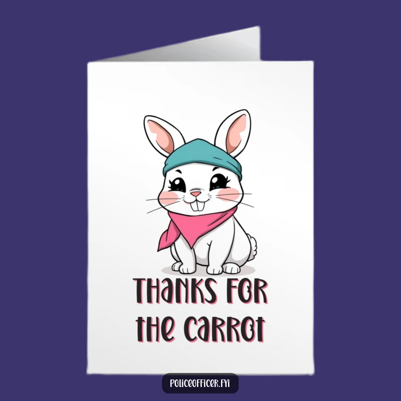 Free Printable Thank You Card: Rabbit's Grateful Downloadable Art for a Cheerful Thanks!