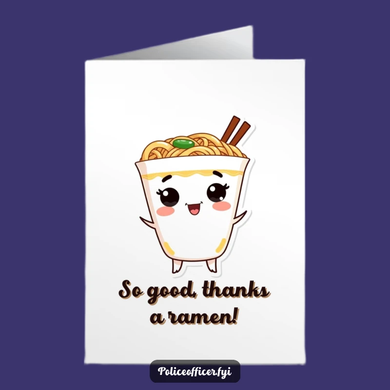 Free Printable Thank You Card: Dancing Ramen - Funny Appreciation Downloadable Gift