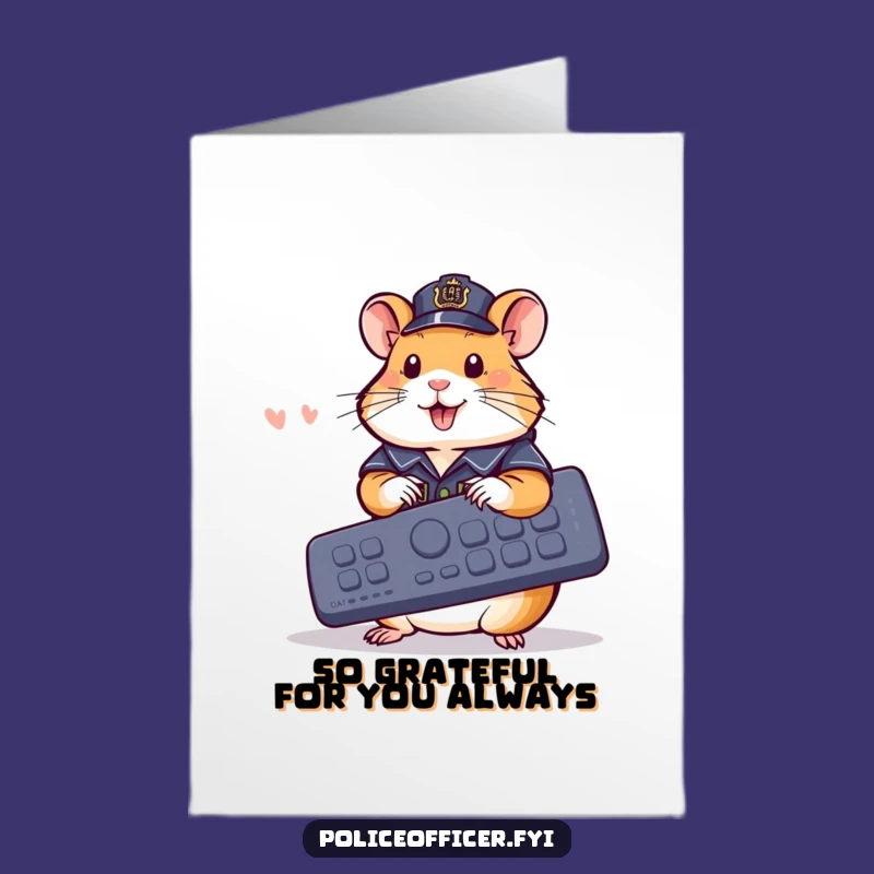 Free Printable Hamster Thank You Card: Funny Cop Card Downloadable Gift