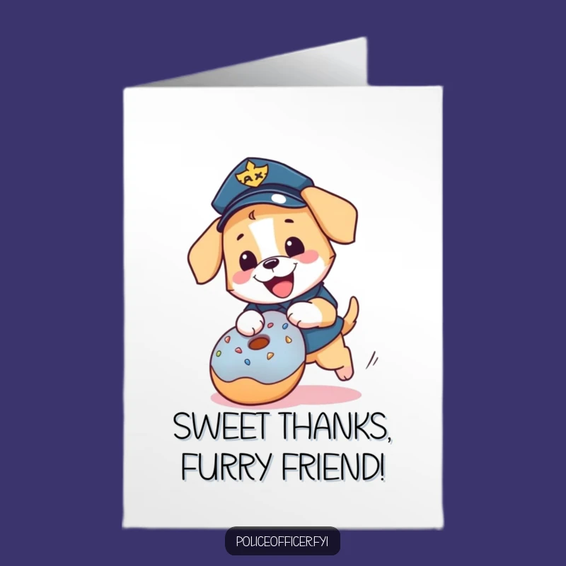 Free Printable Puppy Cop Thank You Card: Funny Downloadable Gift for a Sweet Gesture