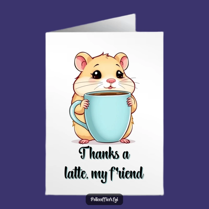 Free Printable Hamster Coffee Thank You Card - Thoughtful Hamster Downloadable for a Funny Gesture