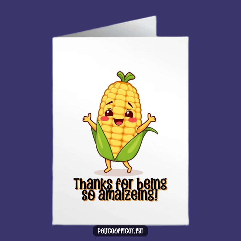 Free Printable Thank You Card: Dancing Corn Cob, Humorous Downloadable Appreciation Gift for Any Occasion