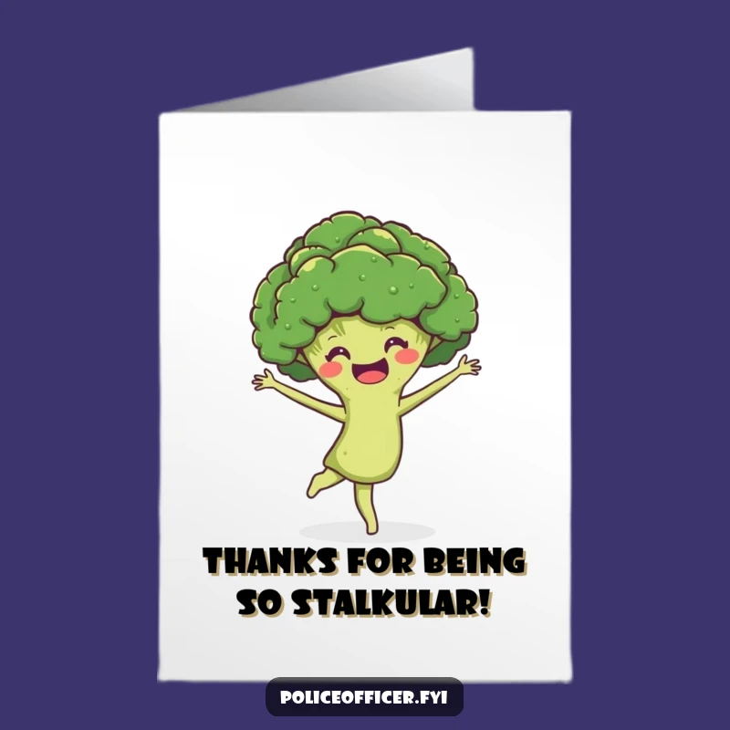 Free Printable Thank You Card: Broccoli Pirouette Shows Thanks with a Flourish