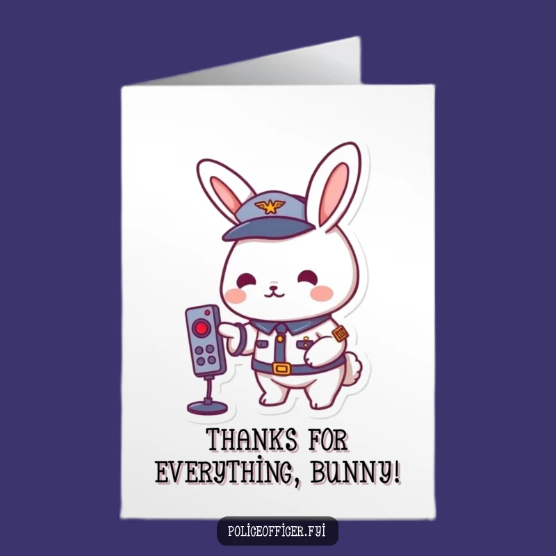 Free Printable Thank You Card: Rabbit Thanks You via Remote - Downloadable
