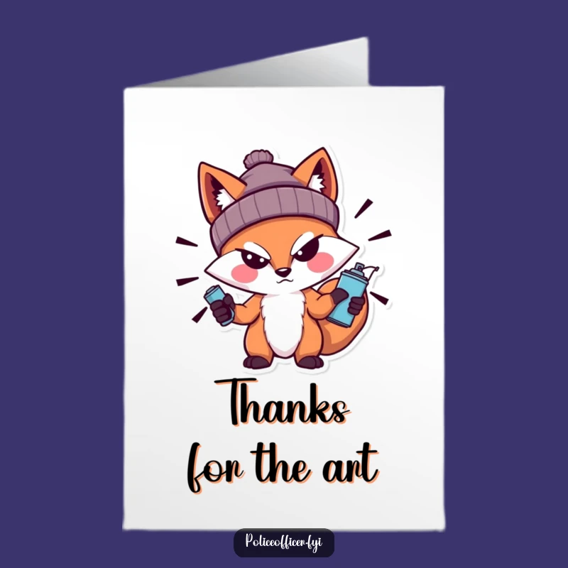 Free Printable Thank You Card: Fox's Sneering Downloadable Art for a Gritty Thanks!