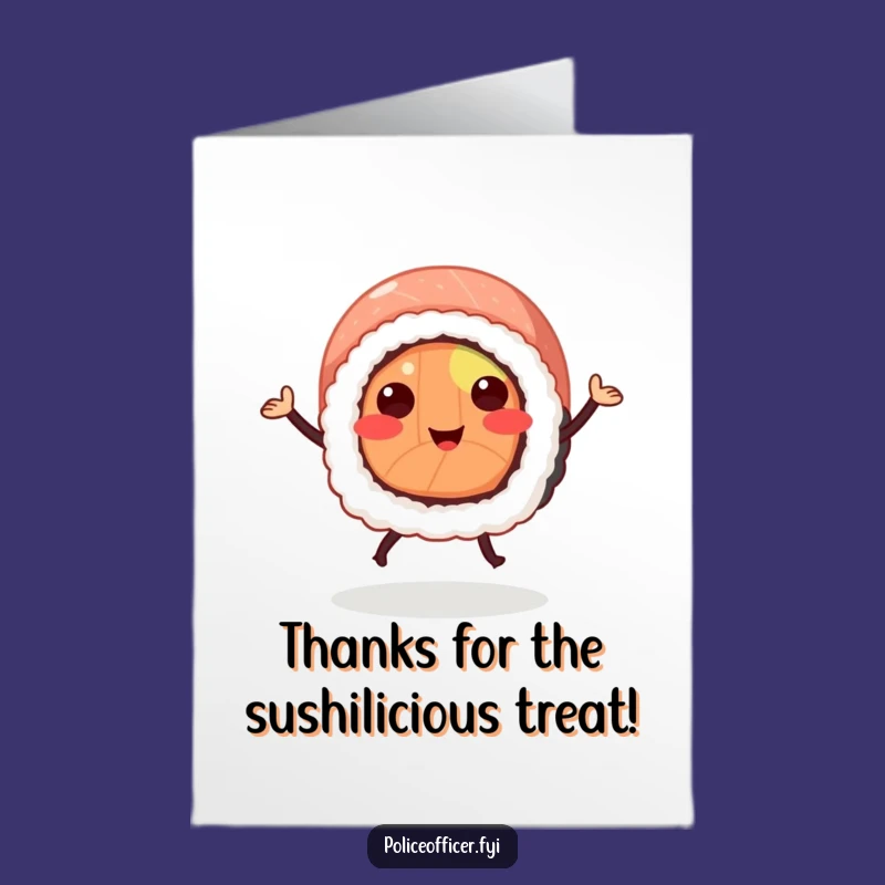 Free Printable Thank You Card: Sushi Jig - Funny Downloadable Appreciation Gift
