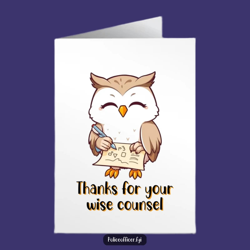 Free Printable Contented Owl Thank You Card - Doodling Owl Downloadable for a Peaceful Gesture