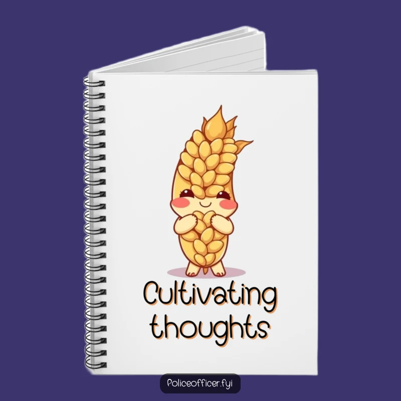 Funny Bowing Wheat Notebook - Journal Your Thoughts with Cartoon Charm