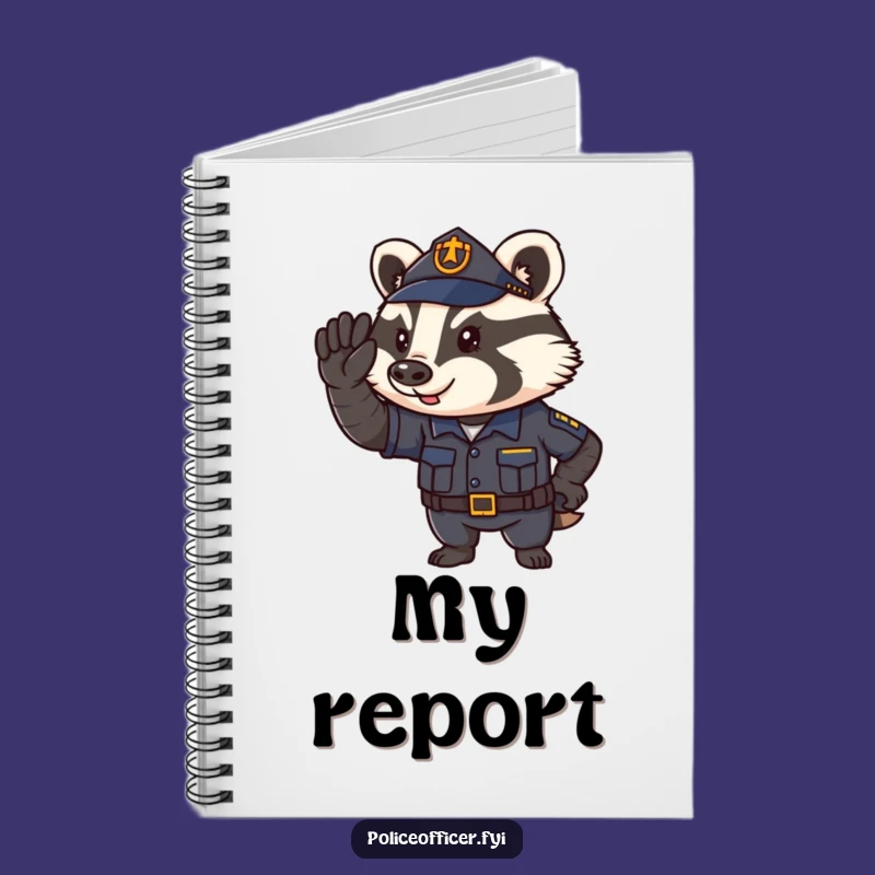 Funny Badger Cop Notebook: Determined Officer's Journal Gift