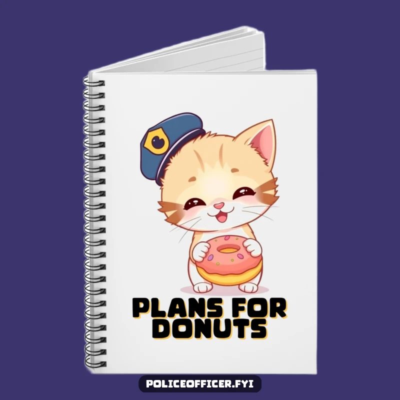Funny Kitten Police Donut Notebook - Jot Down Laughs & Ideas!