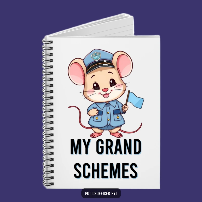 Funny Proud Mouse Officer Notebook: Small Flag Cop Journal