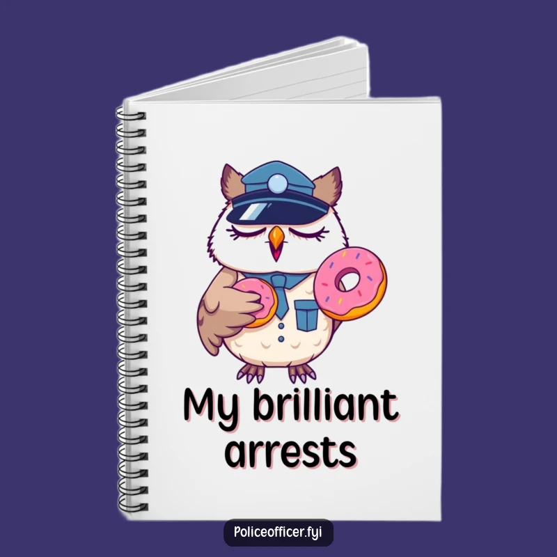 Funny Sleepy Owl Officer Notebook: Yawning Cop Journal Gift