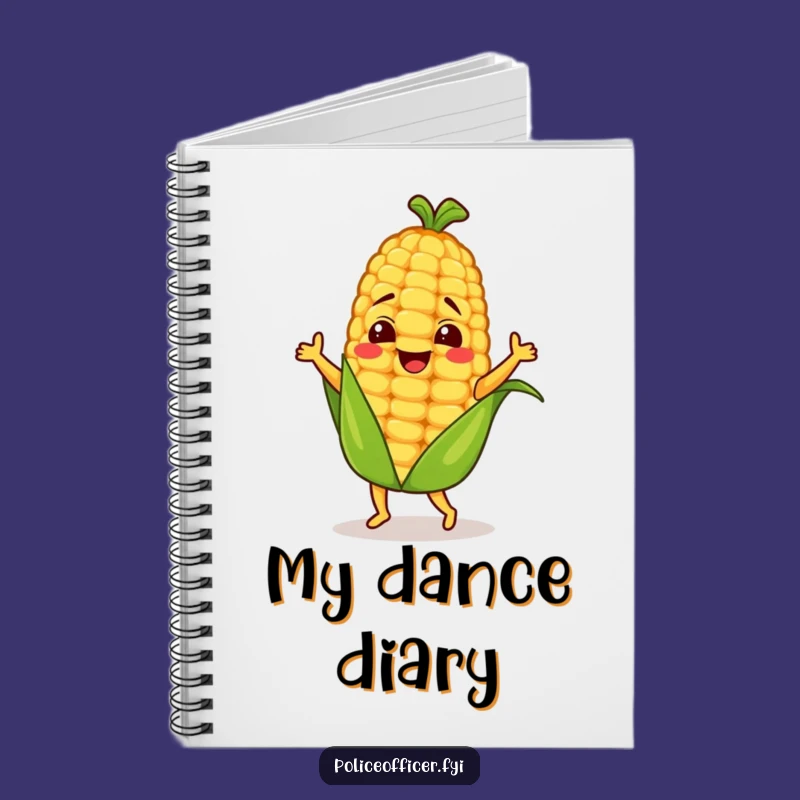 Funny Dancing Corn Cob Notebook - Jot Down Ideas with Cartoon Corn Cob Joy