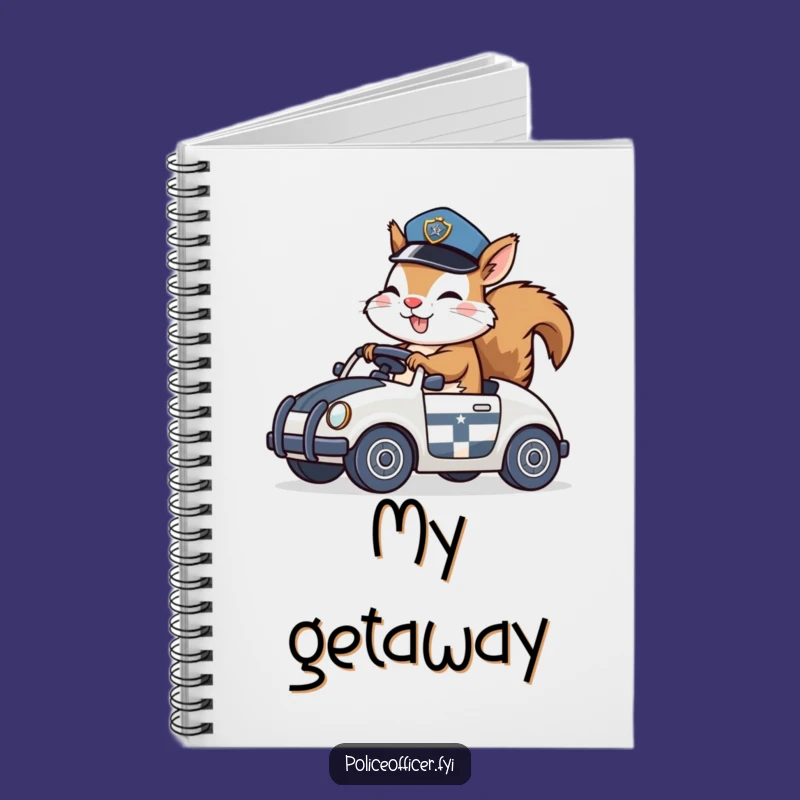 Funny Squirrel Cop Notebook: Giggling Driver's Journal Gift