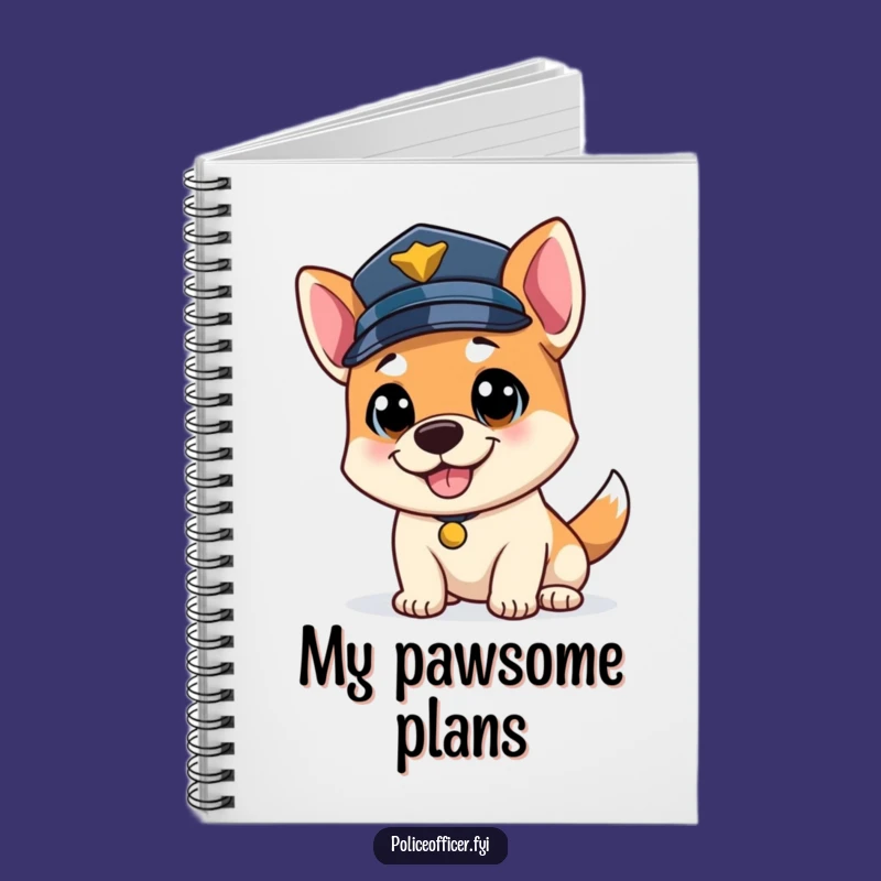 Funny Bouncy Dog Officer Notebook: Wagging Tail Cop Journal