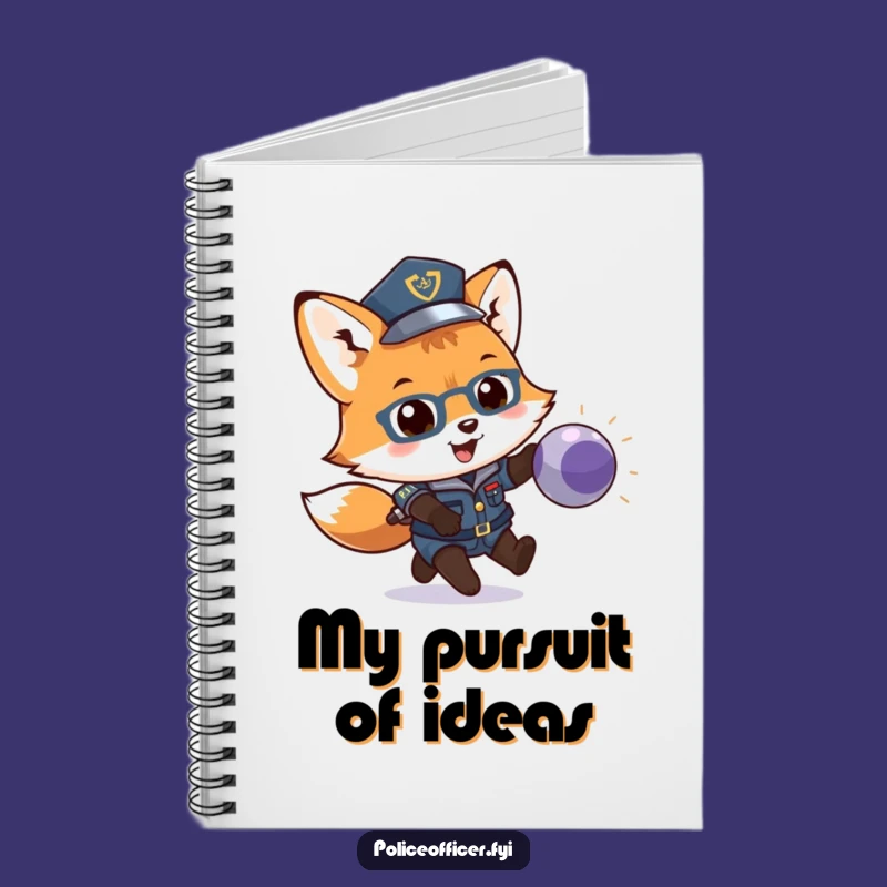 Funny Fox Cop Notebook: Chase Ideas, Jot Down Notes, Great Law Enforcement Gift