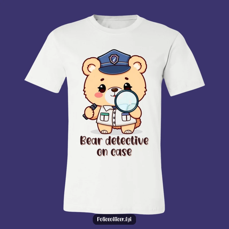 Funny Bear Detective T-Shirt: Winking Police Bear Tee, Great Funny Gift