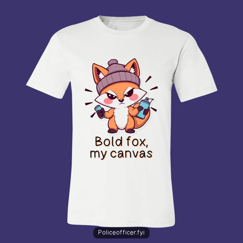 Funny Fox T-Shirt - Street Art Style with a Sneer