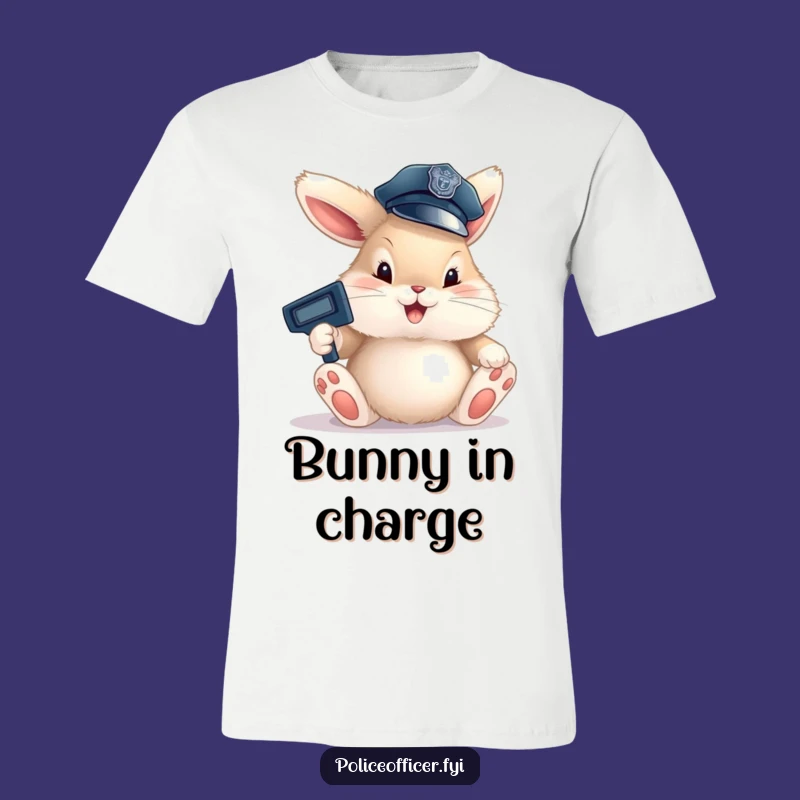 Funny Bunny Cop T-Shirt: Cute Traffic Officer for a Whimsical, Humorous Look