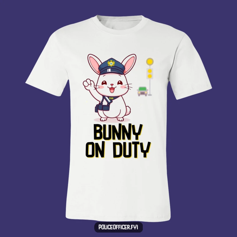 Funny Bunny Police Shirt: Adorable Traffic Director Tee, Great Funny Gift